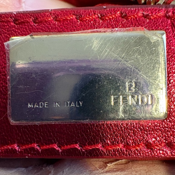 Fendi Red Satin Clutch with Bow Accent NWOT AUTHENTIC!!  Super cute - Picture 2 of 7
